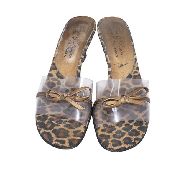 Beverly Feldman Love & Desire Vintage Leopard Print Kitten Heels, Size 7 - Picture 2 of 9